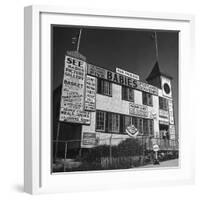 View of a Souvenir Store that Specializes in the Dionne Quintuplets Merchandise-Hansel Mieth-Framed Photographic Print