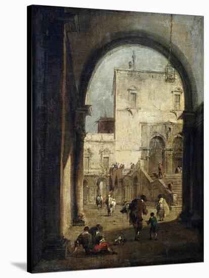View of a Square and a Palace, Between 1775 and 1780-Francesco Guardi-Stretched Canvas