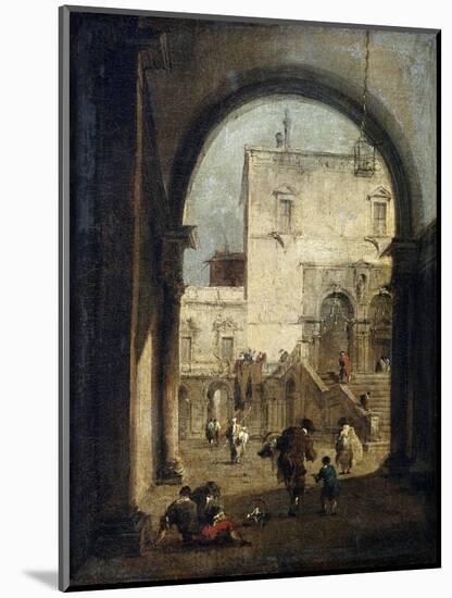 View of a Square and a Palace, Between 1775 and 1780-Francesco Guardi-Mounted Giclee Print