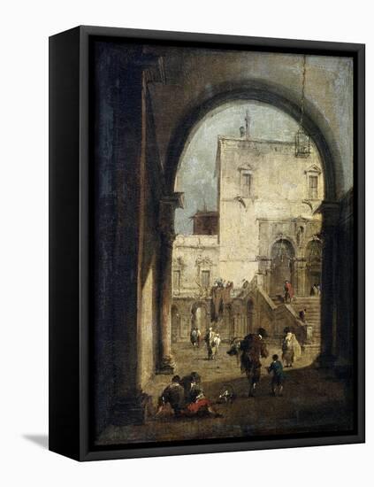 View of a Square and a Palace, Between 1775 and 1780-Francesco Guardi-Framed Stretched Canvas