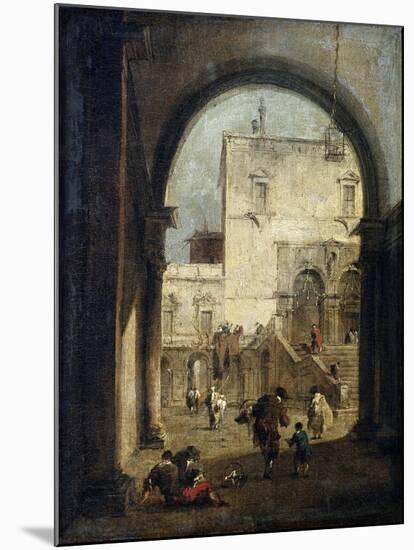 View of a Square and a Palace, Between 1775 and 1780-Francesco Guardi-Mounted Giclee Print