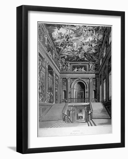 View of a Staircase in Buckingham House, Westminster, London, 1819-William James Bennett-Framed Giclee Print