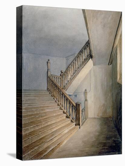 View of a Staircase in Winchester House, Winchester Place, London, C1830-null-Stretched Canvas