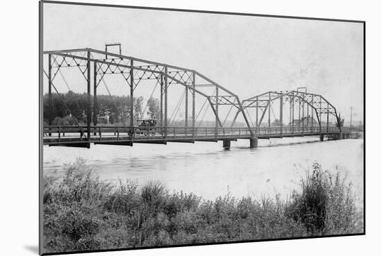 View of a Steel Bridge over the Payette River - Payette Lake, ID-Lantern Press-Mounted Art Print