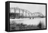 View of a Steel Bridge over the Payette River - Payette Lake, ID-Lantern Press-Framed Stretched Canvas
