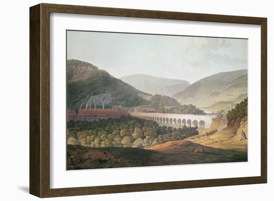 View of a Stone Bridge across the Valley and River at Risca in Monmouthshire-Edward Pugh-Framed Giclee Print