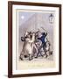 View of a Street Fight Scene at Night, City of Westminster, London, 1822-null-Framed Giclee Print