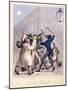 View of a Street Fight Scene at Night, City of Westminster, London, 1822-null-Mounted Giclee Print