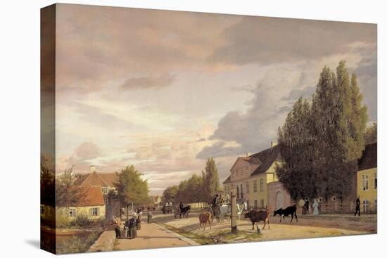 View of a Street in Osterbro Outside Copenhagen. Morning Light, 1836-Christen Schiellerup Købke-Stretched Canvas
