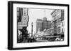 View of a Street Scene Downtown - Spokane, WA-Lantern Press-Framed Art Print