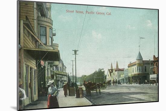 View of a Street Scene - Pacific Grove, CA-Lantern Press-Mounted Art Print