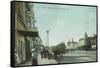 View of a Street Scene - Pacific Grove, CA-Lantern Press-Framed Stretched Canvas