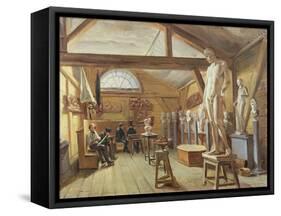 View of a Studio in an Art School, C.1840-null-Framed Stretched Canvas
