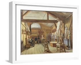 View of a Studio in an Art School, C.1840-null-Framed Giclee Print