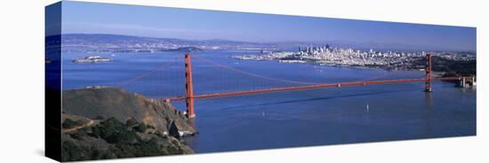 View of a Suspension Bridge, Golden Gate Bridge, San Francisco, California, USA-null-Stretched Canvas