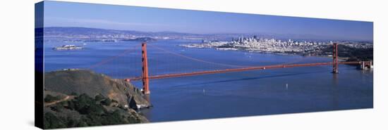 View of a Suspension Bridge, Golden Gate Bridge, San Francisco, California, USA-null-Stretched Canvas