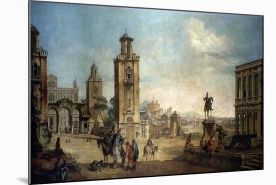 View of a Town, 18th Century-Francesco Battaglioli-Mounted Giclee Print