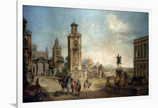 View of a Town, 18th Century-Francesco Battaglioli-Framed Giclee Print