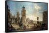 View of a Town, 18th Century-Francesco Battaglioli-Framed Stretched Canvas