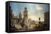 View of a Town, 18th Century-Francesco Battaglioli-Framed Stretched Canvas