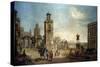 View of a Town, 18th Century-Francesco Battaglioli-Stretched Canvas