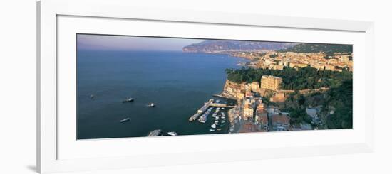 View of a Town at the Coast, Sorrento, Naples, Campania, Italy-null-Framed Photographic Print