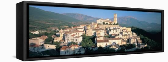View of a Town, Goriano Sicoli, L'Aquila Province, Abruzzo, Italy-null-Framed Stretched Canvas