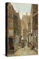 View of a Town (Oil on Panel)-Jacobus Vrel or Frel-Stretched Canvas
