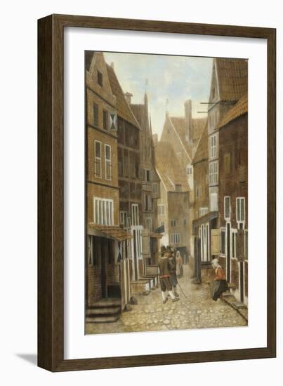 View of a Town (Oil on Panel)-Jacobus Vrel or Frel-Framed Giclee Print