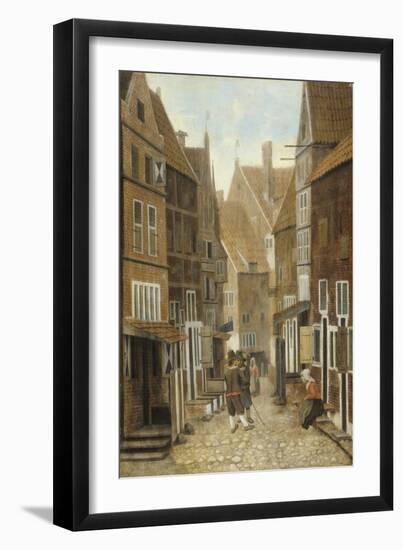 View of a Town (Oil on Panel)-Jacobus Vrel or Frel-Framed Giclee Print