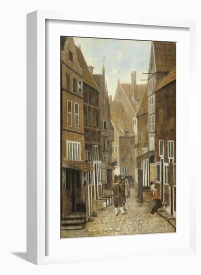 View of a Town (Oil on Panel)-Jacobus Vrel or Frel-Framed Giclee Print