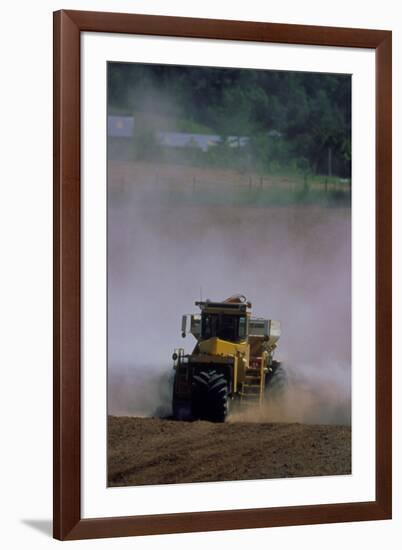 View of a Tractor Spreading Lime-David Nunuk-Framed Photographic Print