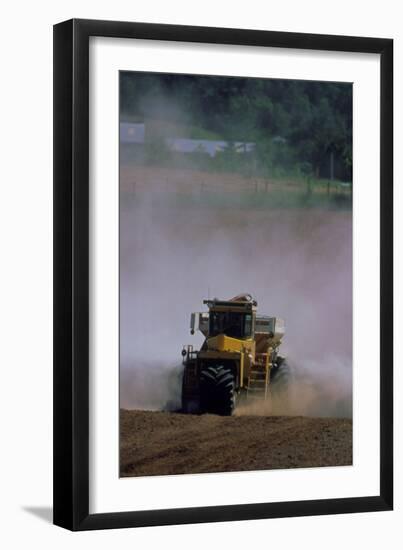 View of a Tractor Spreading Lime-David Nunuk-Framed Photographic Print