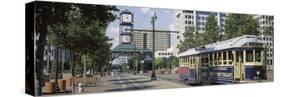 View of a Tram Trolley on a City Street, Court Square, Memphis, Tennessee, USA-null-Stretched Canvas