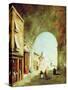 View of a Venetian Street-Francesco Guardi-Stretched Canvas