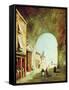 View of a Venetian Street-Francesco Guardi-Framed Stretched Canvas