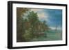 View of a Village along a River, 1604 (Oil on Copper)-Jan the Elder Brueghel-Framed Giclee Print