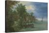 View of a Village Along a River-Jan Brueghel-Stretched Canvas