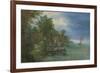 View of a Village Along a River-Jan Brueghel-Framed Art Print