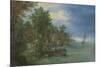 View of a Village Along a River-Jan Brueghel-Mounted Art Print