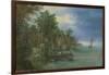 View of a Village Along a River-Jan Brueghel-Framed Art Print