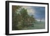 View of a Village Along a River-Jan Brueghel-Framed Art Print