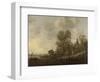 View of a Village on a River-Jan Van Goyen-Framed Art Print