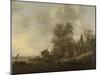 View of a Village on a River-Jan Van Goyen-Mounted Art Print