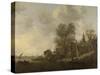 View of a Village on a River-Jan Van Goyen-Stretched Canvas