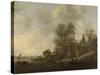 View of a Village on a River-Jan Van Goyen-Stretched Canvas