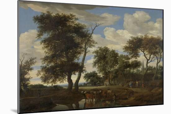 View of a Village, Salomon Van Ruysdael-Salomon van Ruysdael-Mounted Art Print