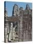 View of a Wall of the Temple of Bayon with Carved Reliefs-Cambodian-Stretched Canvas