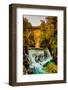 View of a waterfall from the slot canyon hike in Triglav National Park, Slovenia, Europe-Laura Grier-Framed Photographic Print