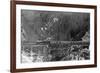 View of a Western Pacific Train on a Bridge - Plumas County, CA-Lantern Press-Framed Art Print